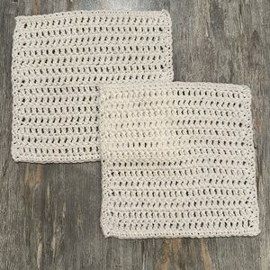 100% Cotton Handmade White Crochet Dishcloths